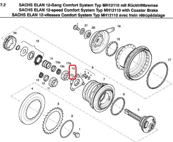 ZYLINDERROLLEN, 00 2391 110 018, SRAM ELAN 12, 1-BEUTEL